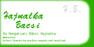hajnalka bacsi business card